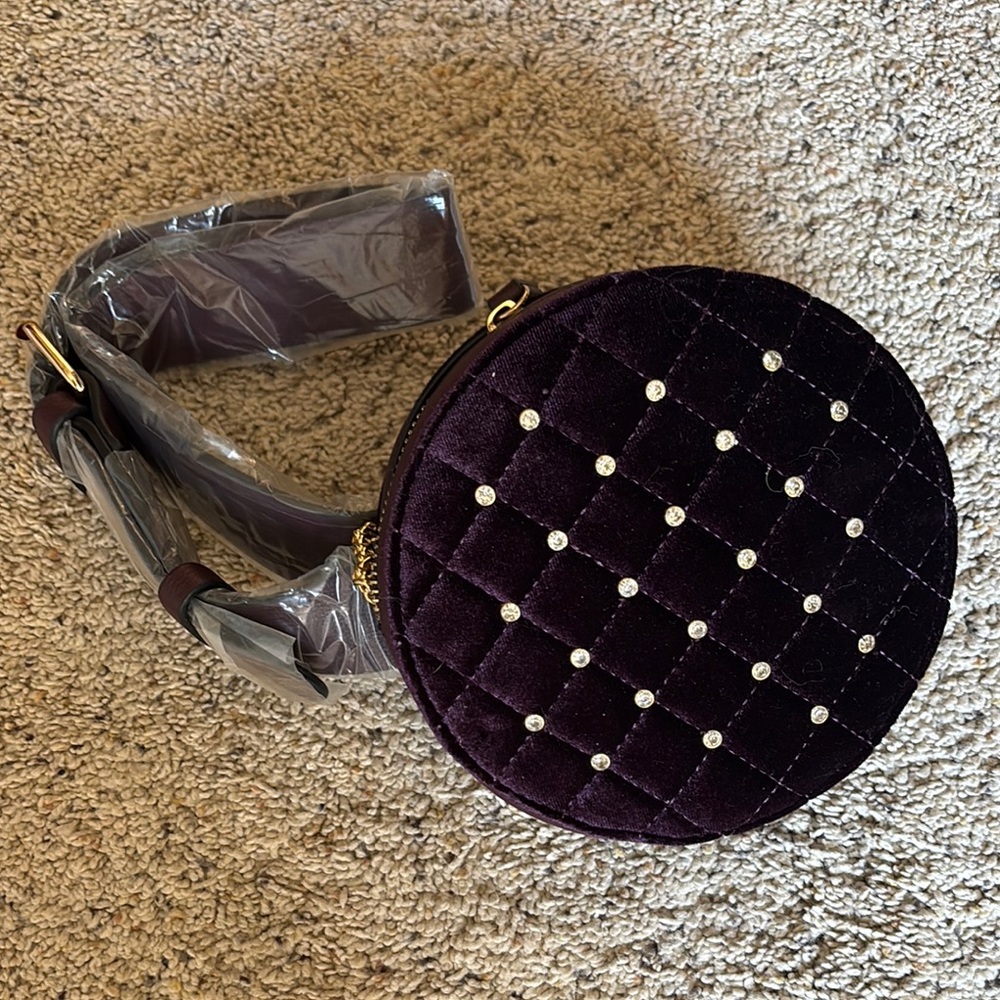 Elegant Quilted Velvet Round Bag